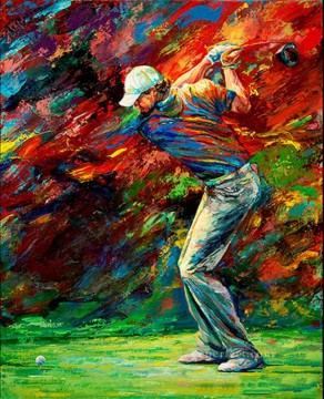 golfista rojo impresionismo Pinturas al óleo